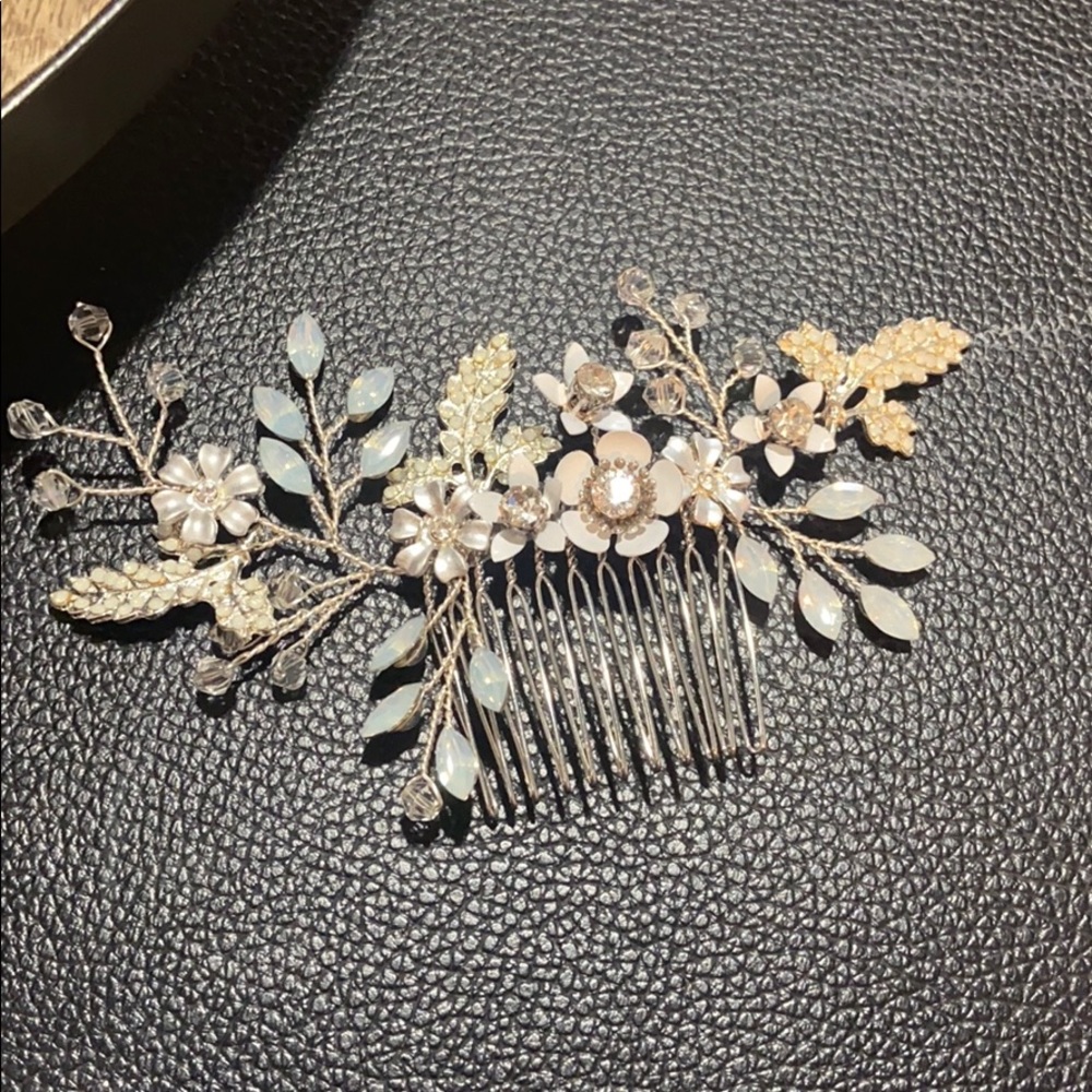 Handmade Wedding Hair Blue Floral Design Boho